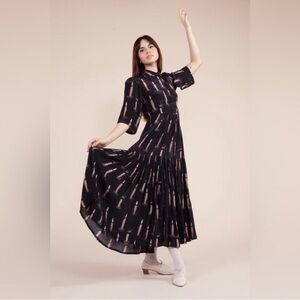 Samantha Pleet Morticia Dress in Flying Candle Print - Size 0